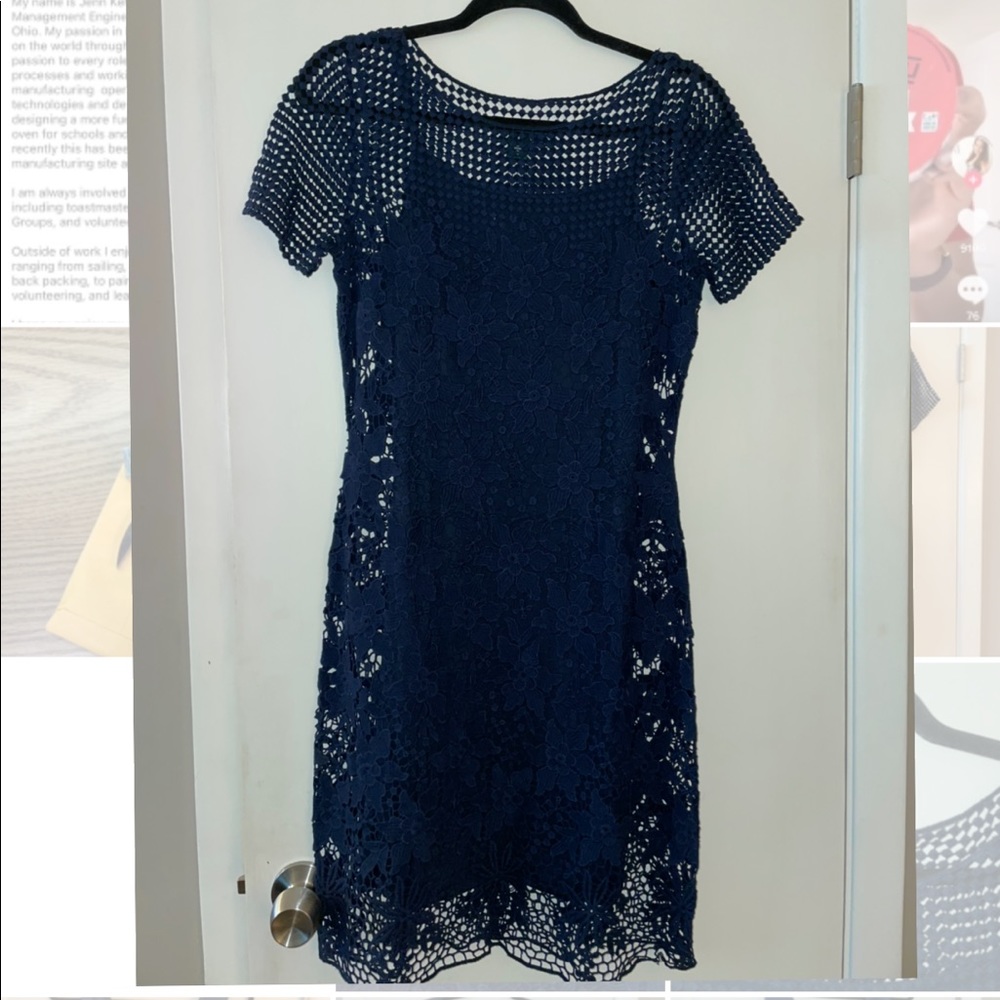 NWOT Ralph Lauren navy lace dress